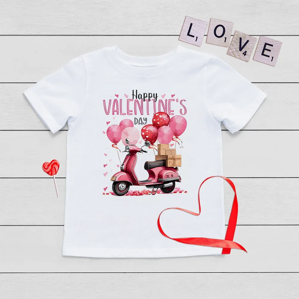 T-Shirt Per Bambini Con Stampa Di San Valentino Felice Maglietta Per Bambini Abbigliamento Per Ragazze Ragazzi T-Shirt Per Feste Di San Valentino Rega