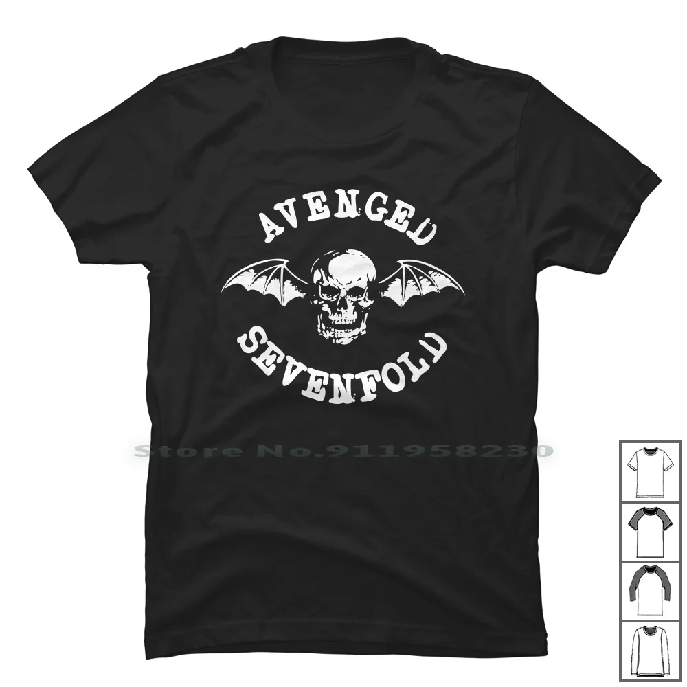 Avenged Sevenfold Logo T Shirt 100% Cotone Heavy Metal Metalcore Hard Rock Seven Metal Logo Fold Anche Core Old Log Eve