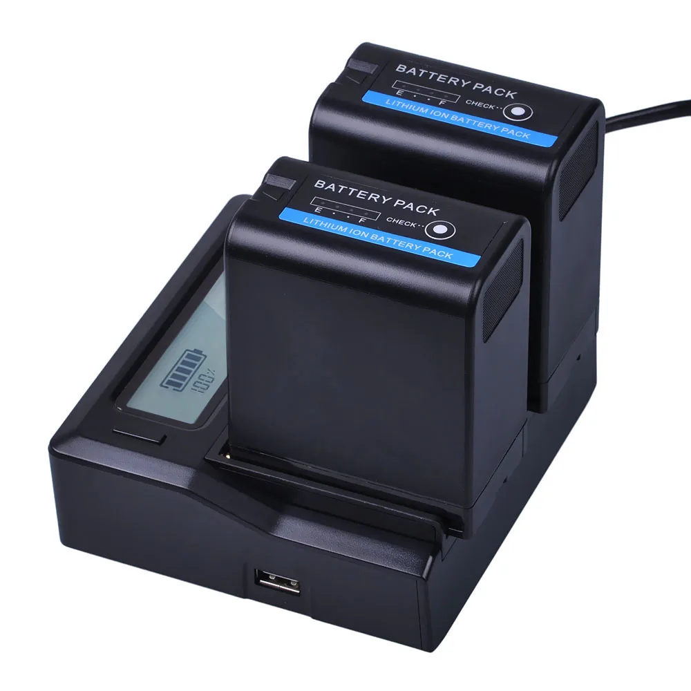 Batteria 2Pcs 14.4V Bp-U60 Bp U60 E Caricatore Rapido Doppio Lcd Per Sony Pmw-160,Pmw-300,Pmw-Ex3,Pmw-Ex280,Pxw-Fs7,Pxw-Fx6,Pxw-Fx9K