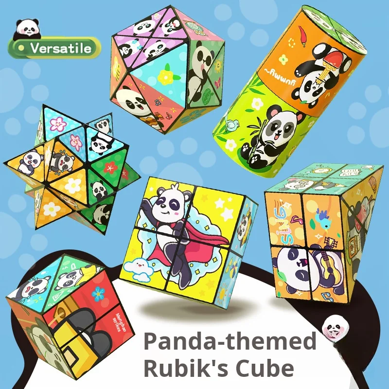 3D Panda Cartoon Variety Cubo Di Rubik Tridimensionale All'Ingrosso Pieghevole Cubo Di Rubik Geometrico Giocattoli Educativi Per Bambini