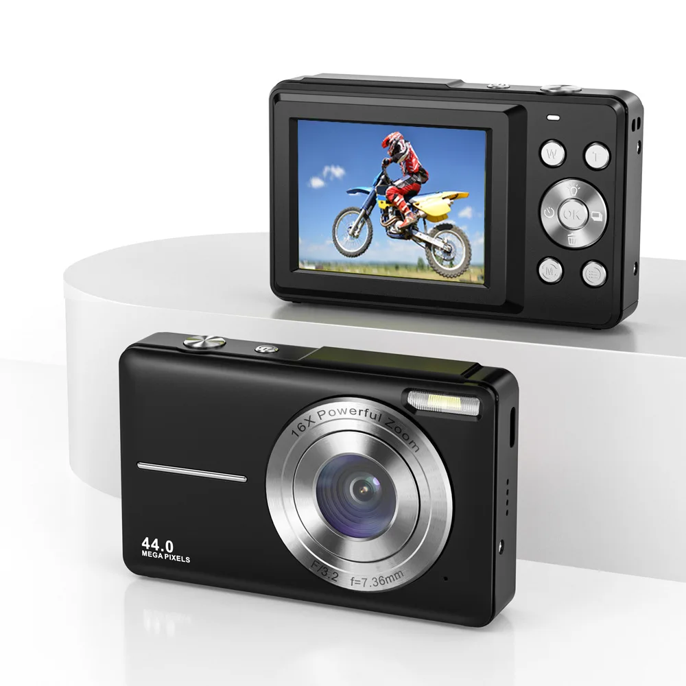 Videocamera Digitale Ricaricabile Per Fotocamere Digitali Con Zoom 16X Fotocamera Compatta 1080P 44Mp Fotocamere Per La Fotografia Per Principianti