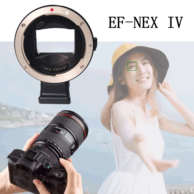 Adattatore Per Obiettivo Ef-Nex Iv Compatibile Con Canon Eos Ef Ef-S A Sony E Mount Camera Nex Series Nex-3 Nex-5 A7 A6000 Adattatore Per Montaggio Ob
