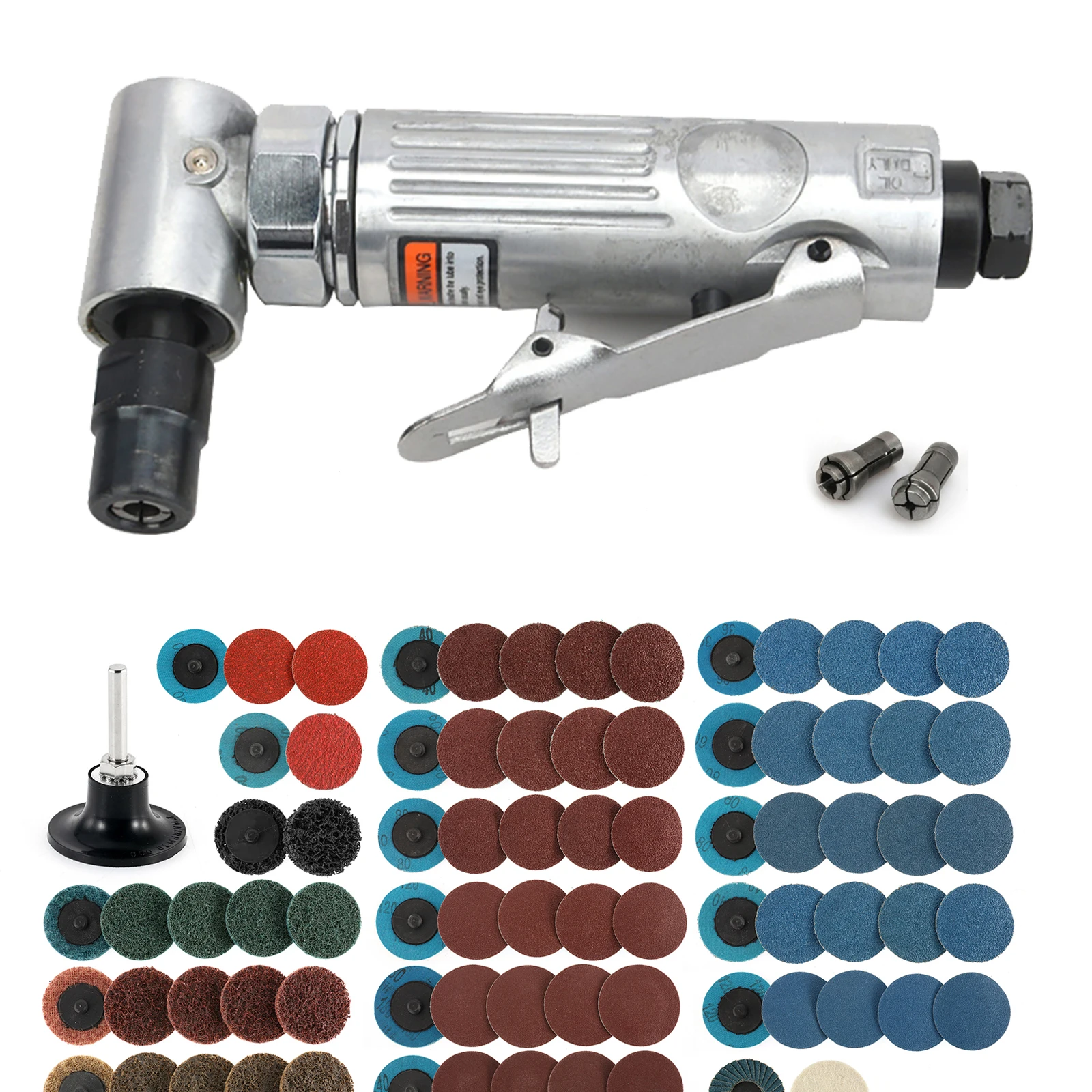 1/4 Air Angle Die Grinder 90 ° Rettificatrice Pneumatica Mini Poratble Cut Off Polisher Mill Strumento Di Incisione Con Dischi Abrasivi