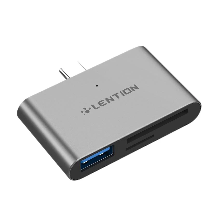 Lention Cs15 Lettori Di Schede Da Usb C A Sd/Micro-Sd Con Adattatore Usb 3.0 Per Macbook Pro,2018 2019 Ipad Pro E Mac Air, Grigio