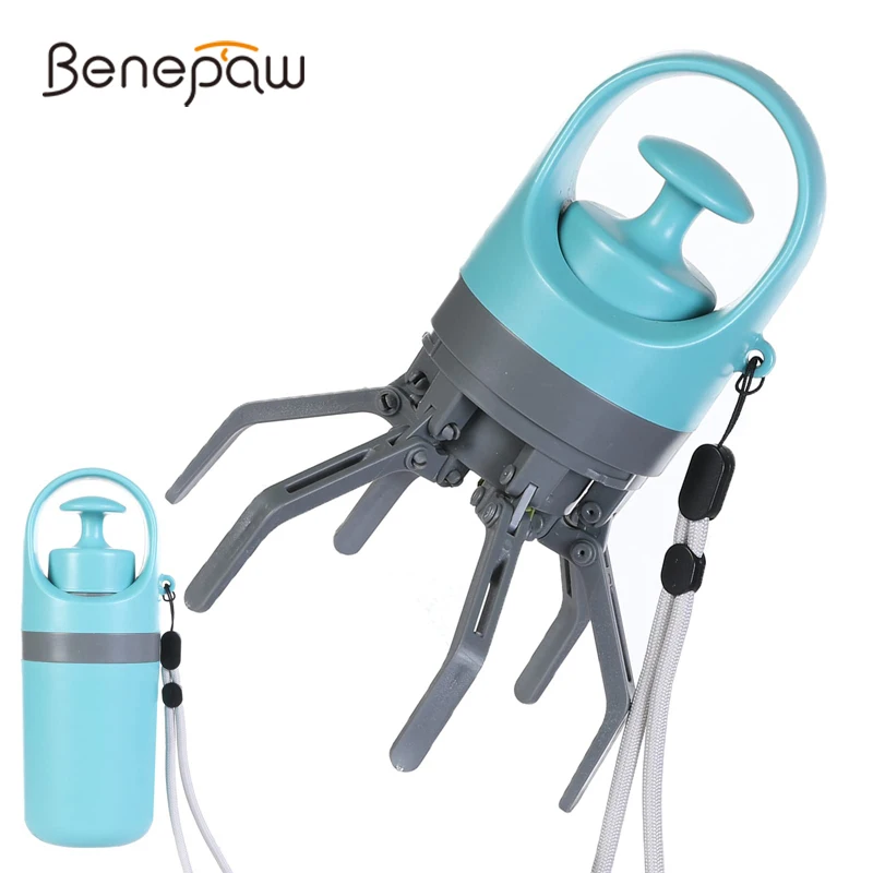 Benepaw Portatile No-Touch Dog Pooper Scooper Dispenser Per Sacchetti Di Cacca Integrato Artiglio Leggero Raccoglitore Di Rifiuti Per Animali Domestic