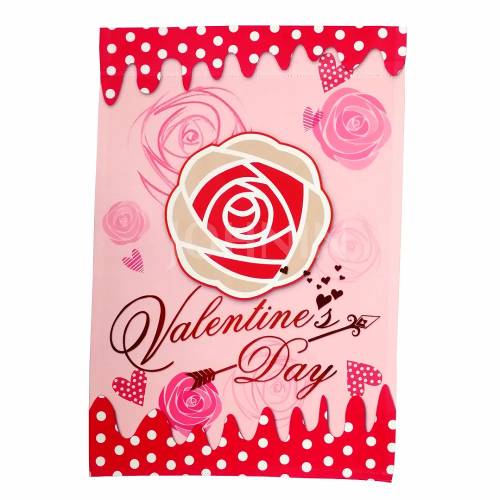 Johnin Proprio Disegno Di Cuore Decorativo Trio Amore Rosso Rosa Di San Valentino Giorno Del Giardino Bandiera