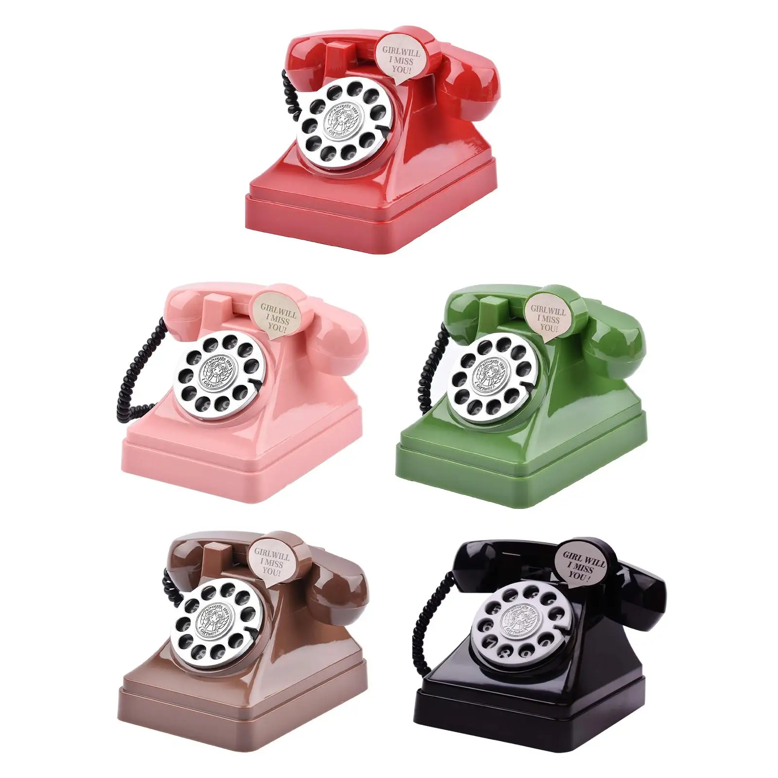 Salvadanaio Telefono Vintage Salvadanaio, Figurina Contenitore Cambio
