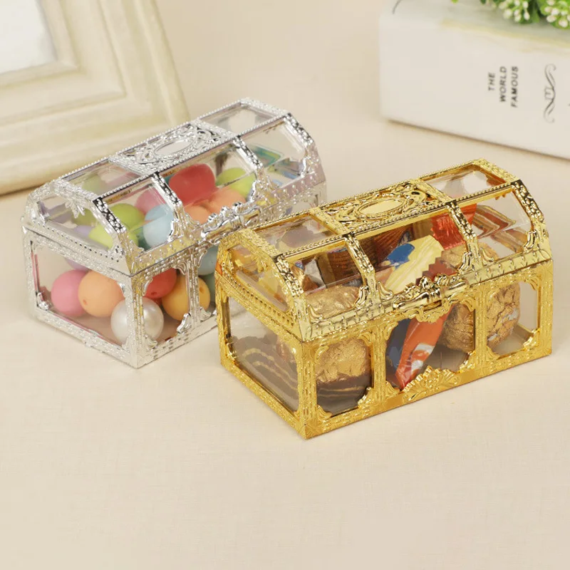 1Pc Vintage Golden Pirate Treasure Storage Box Candy Gingillo Per Gioielli Crystal Gem Gingillo Box Retro Decorazione Della Camera Da Letto