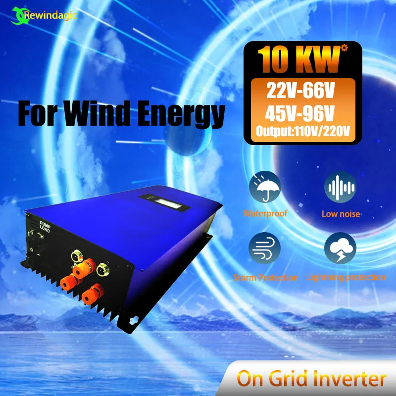 3Kw 5Kw 10Kw Wind On Grid Tie Inverter Con Limitatore Generatore Di Turbine Eoliche Monitor Wifi Scarica Batteria Da Dc22-90V A Ac90-260V