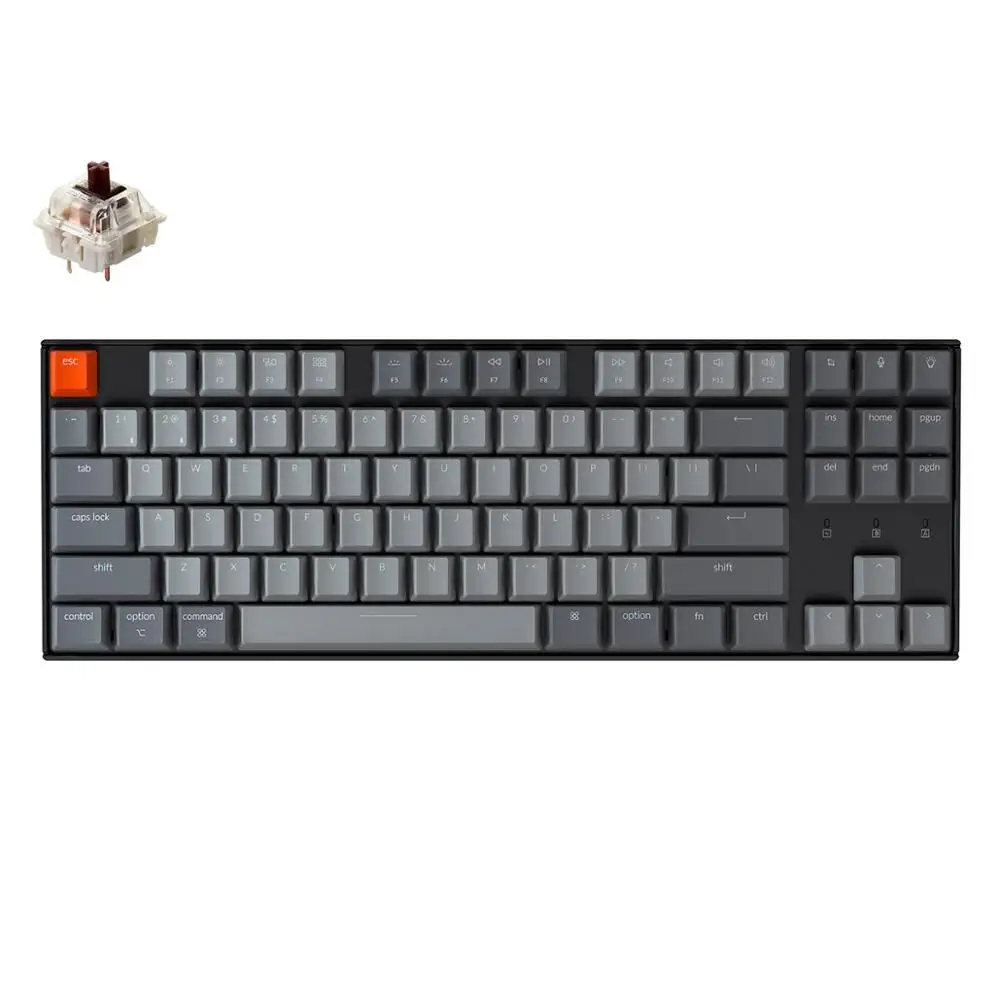 Keychron K8 A Tastiera Meccanica Bluetooth Wireless 87 Tasti Interruttore Gateron Tastiera Retroilluminata Bianca Per Mac Windows