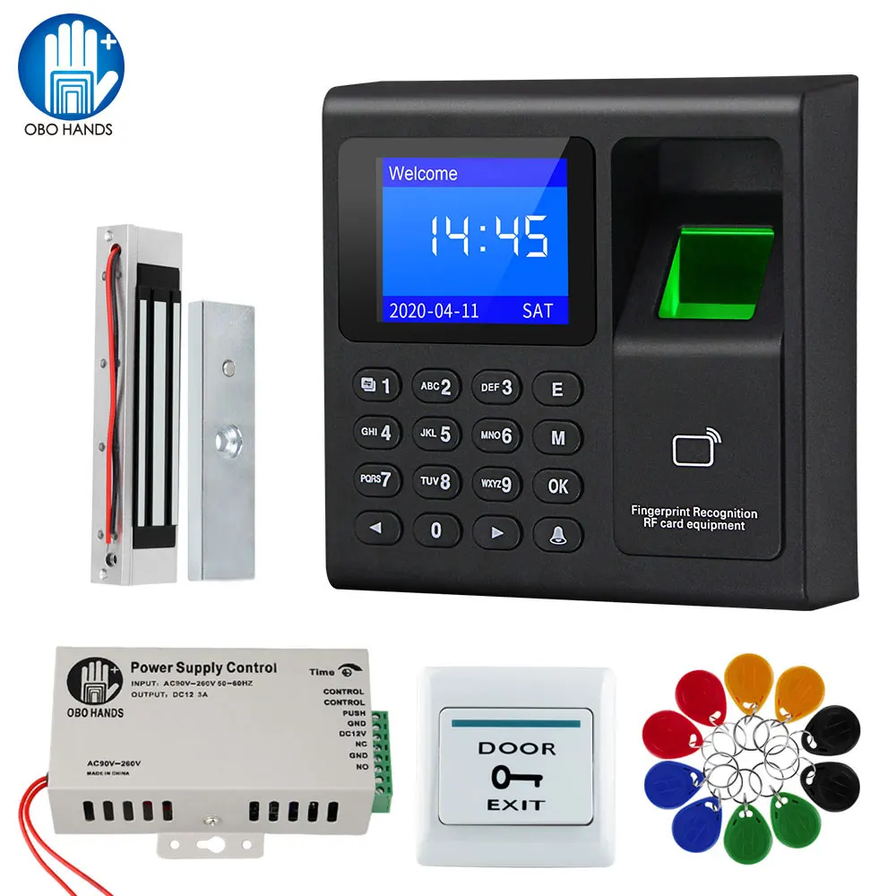 Sistema Di Controllo Accessi Per Porte Rfid Alimentatore Per Macchine Per Presenze Con Impronte Digitali Con Pulsante Di Uscita Con Serratura Magnetic