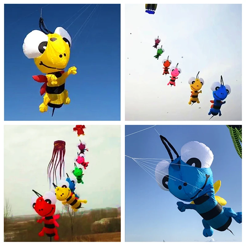 Spedizione Gratuita 3D Bee Kite Pendant Large Soft Kite Fly Nylon Kite Aquilone Gonfiabile Heart Kite Shield Kite Flying Kite Professional