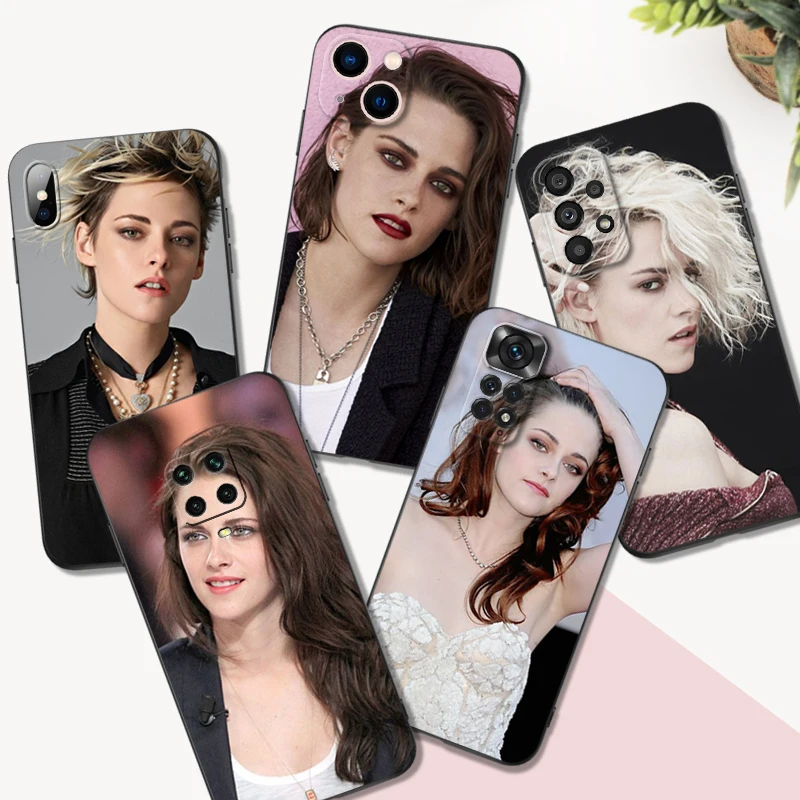 Caso Di Tpu Nero Per Motorola Moto G31 G40 Fusion G41 G50 G55 Edge30 G10 G20 G30 G100 5G G22 Copertura Kristen Stewart