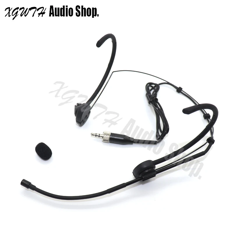 Microfono Auricolare Pieghevole Nero Microfono A Condensatore Per Sistema Radio Wireless Sennheiser 3.5Mm Lock Stereo Omnidirezionale Mic