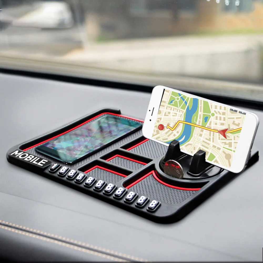 Multifunzionale Silicone Car Mat Auto Phone Holder Storage Pad Supporto Di Navigazione Dash Phone Mount Silicone Dashboard Car Pad Mat