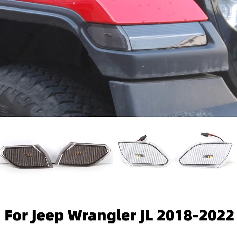 2 Pcs Car Front Mudguard Led Side Marker Light Wheel Sopracciglio Luce Per Jeep Wrangler Jl 2018-2022