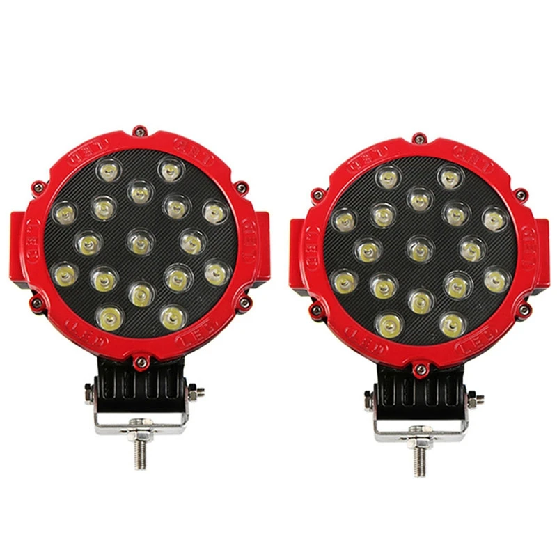 2 Pack 7 Pollici Led Offroad Pod Lights Bar 51W Spot Bumper Driving Lamp