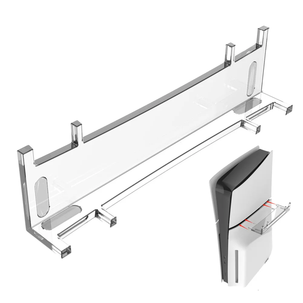 Per Ps5 Slim Orizzontale Console Stand Base Host Storage Rack Acrilico Trasparente Staffa Di Supporto Fissa Per Play 5 Game Consle