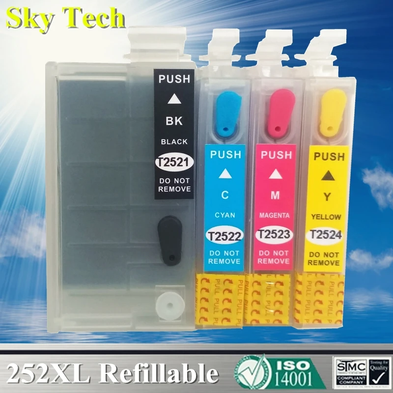252Xl T252Xl Cartuccia Di Inchiostro Riutilizzabile T2521-T2524, Per Epson Wf-3620 Wf-3640 Wf-7110 Wf-7610 Wf-7620 Wf-7210 Wf-7710 Wf-7720