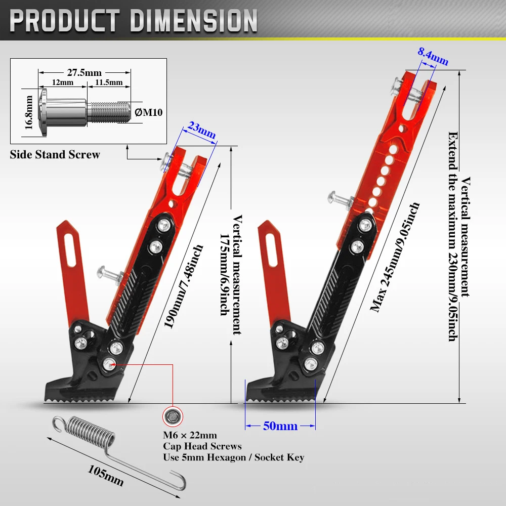 Accessori Moto Per Yamaha Cnc In Lega Di Alluminio Supporto Laterale Regolabile Rack Di Parcheggio Yamaha R6 Fz6 Mt 07 R7 Yamaha R3