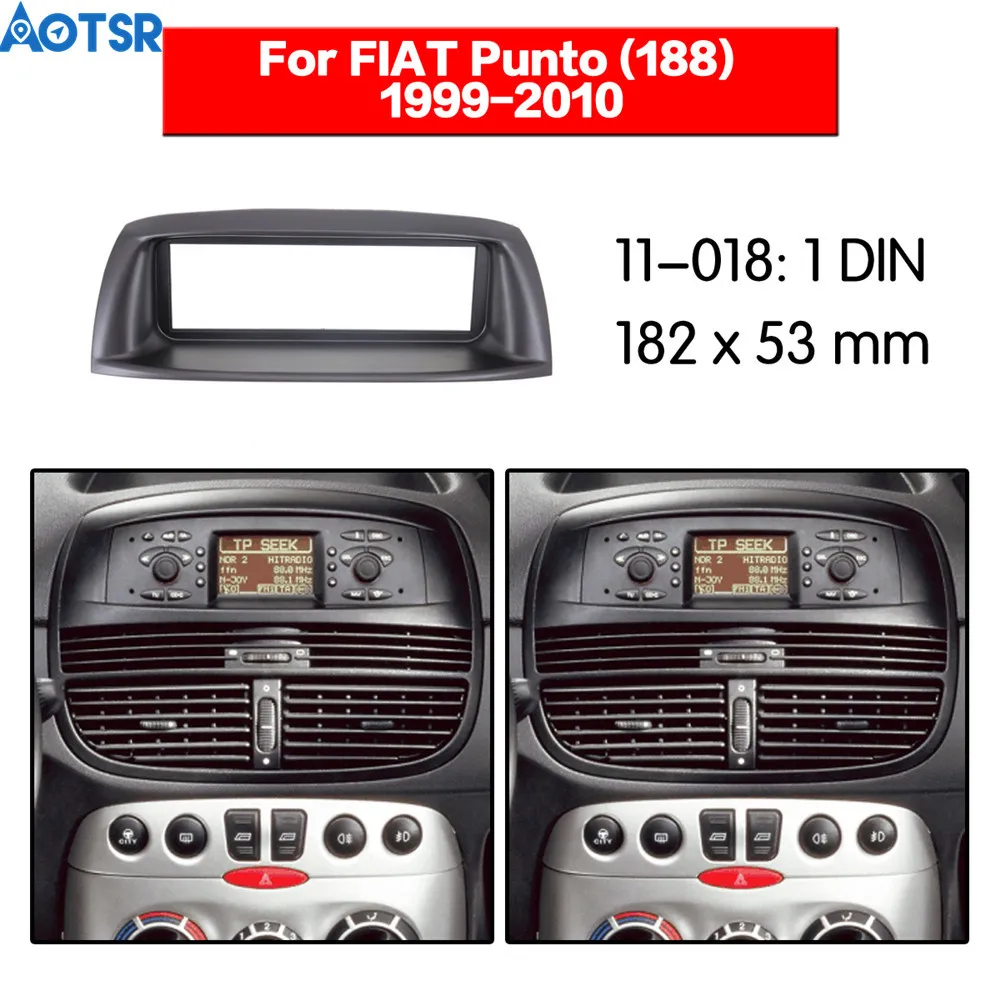 Autoradio 1 Din Kit Telaio Per Fiat Punto (188) 1999-2010 Di Rivestimento Dash Facia Pannello Stereo Radio Audio Lunetta Staffa Di Montaggio Kit