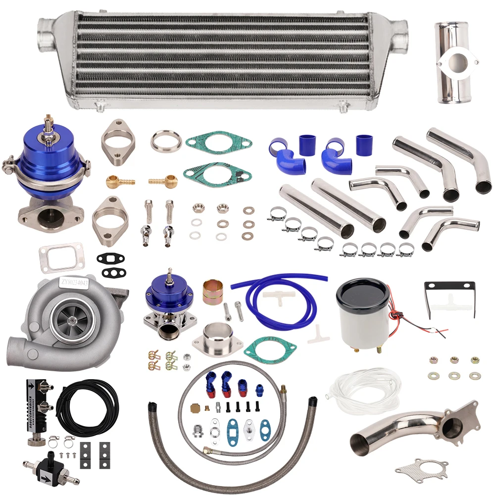 T3 T4 Universal Turbo Intercooler Pipe Bov Adapter Wastegate Turbocompressore Kit