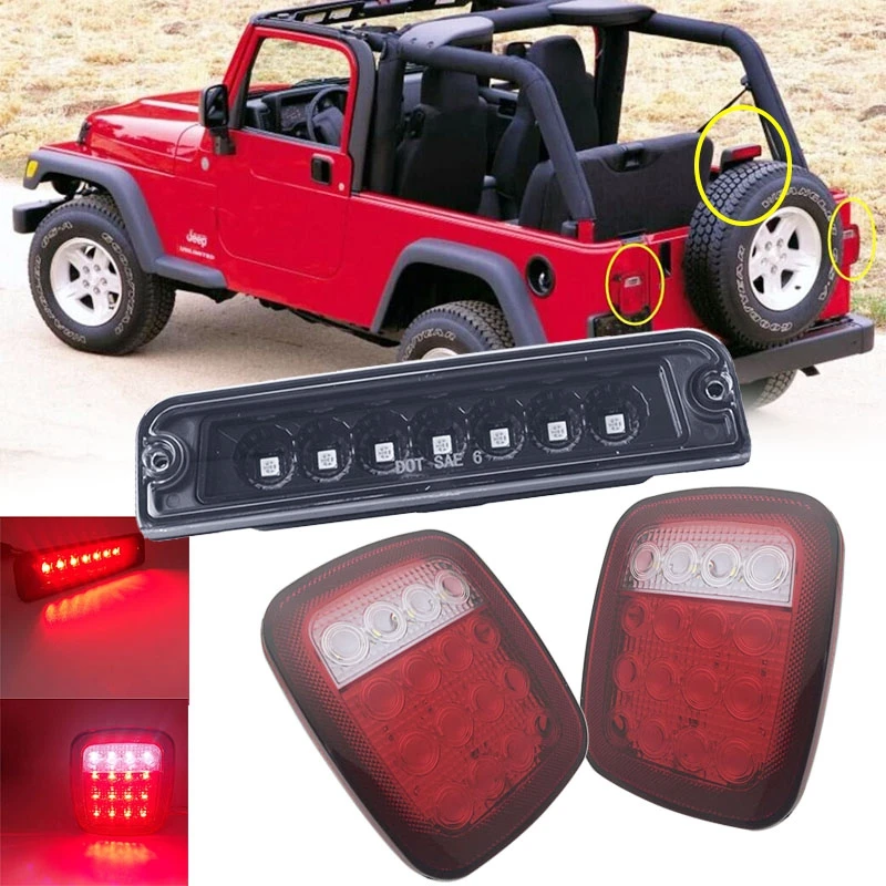 Per Accessori Jeep Tj Fanale Posteriore Di Arresto A Led Luci Posteriori Targa Di Retromarcia Con 3 Luci Di Stop Per Jeep Wrangler Tj 97-06