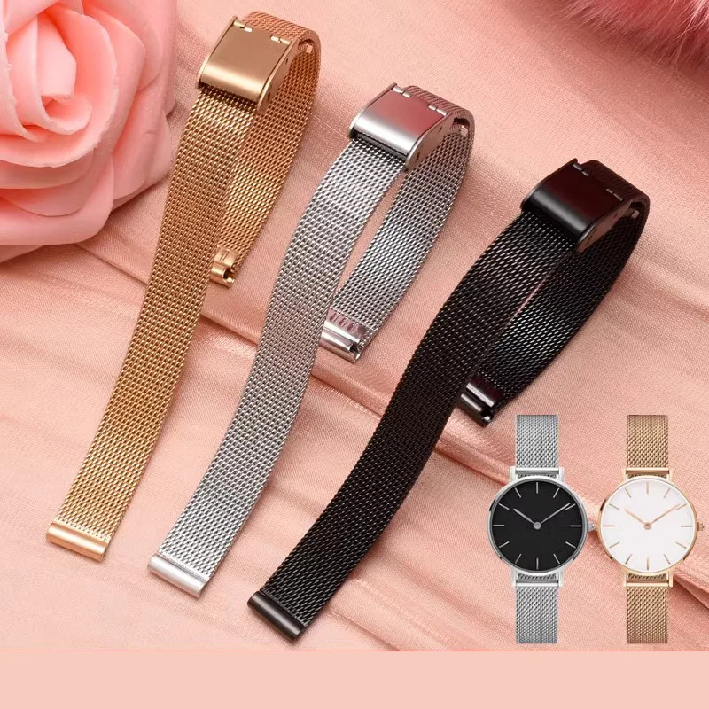 Per Dw Watch Cinturino In Maglia Con Cinturino In Acciaio Per Daniel Wellington Cinturino In Metallo Ultra-Sottile Bracciale Universale In Acciaio Ino
