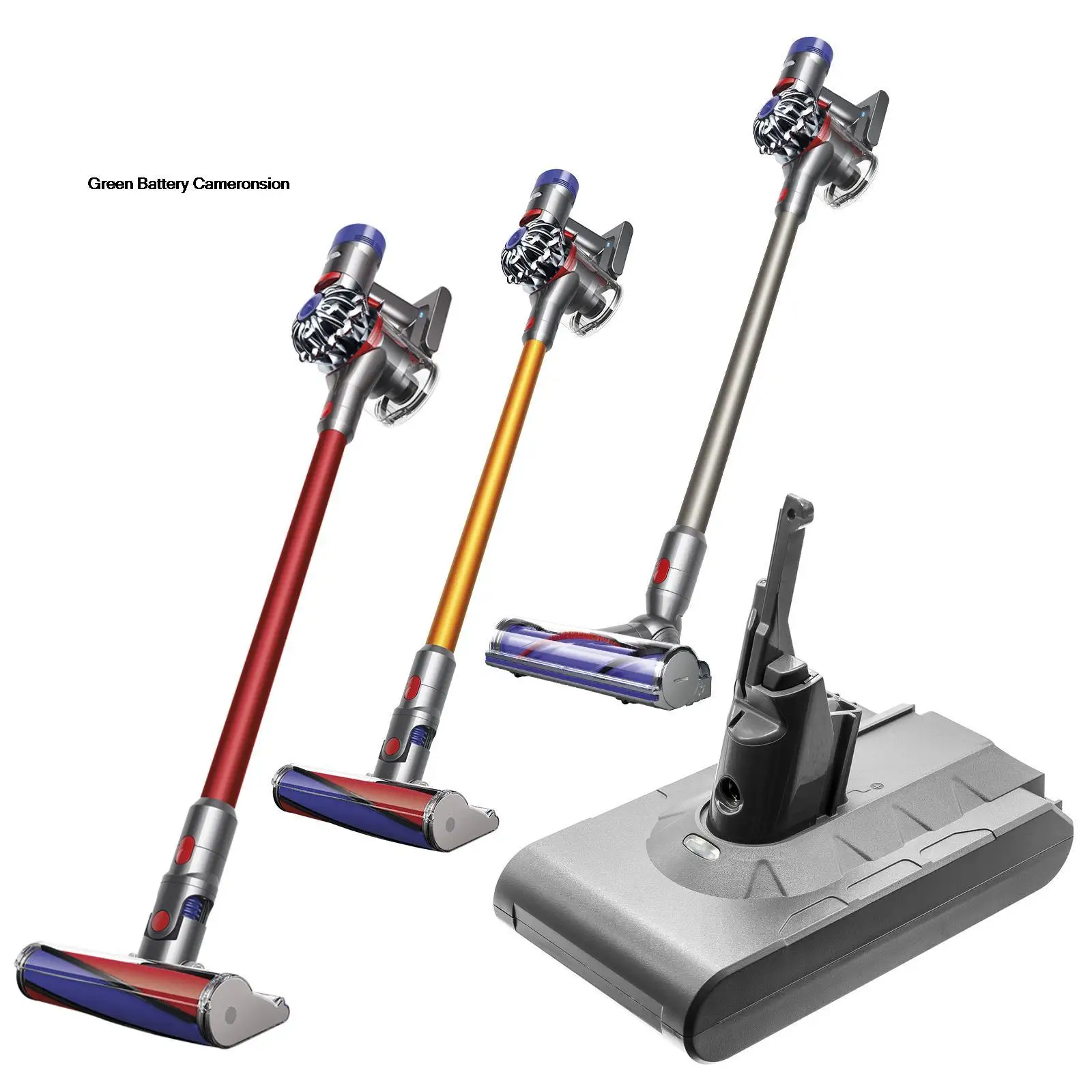 Cameronsino Greenbattery 2600Mah Vuoto Per Dyson V8, Animale, Assoluto, Esclusivo, Cordfree, Soffice, Gamma, Sv10,Dc58,59,61,62,74,V6,V7