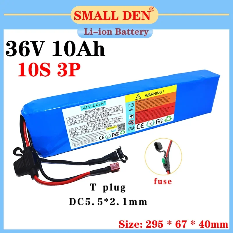 36V 10Ah 18650 Batteria Al Litio 10 S3P 500W Ad Alta Potenza Con 15A Bms E Dispositivo Fusibile 42V Biciclette Elettriche Scooter Ebike Cells