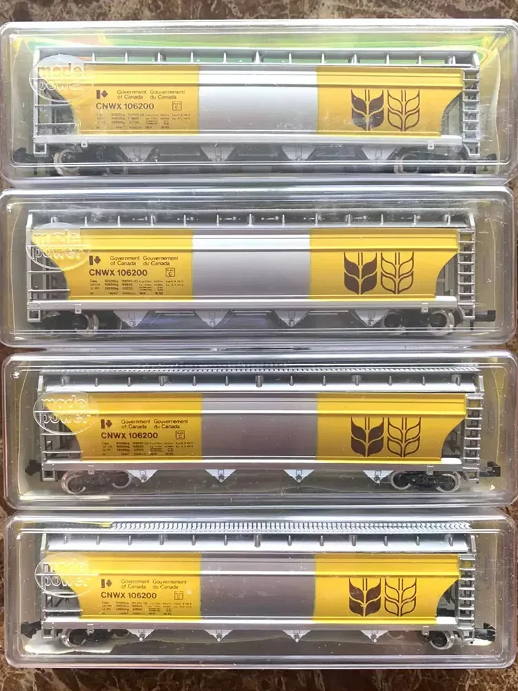 Originnial N Scale 1/160 Yellow Wheat Grain Transporter Train Carriage Model Adult Classic Collection Sand Table Display Statico
