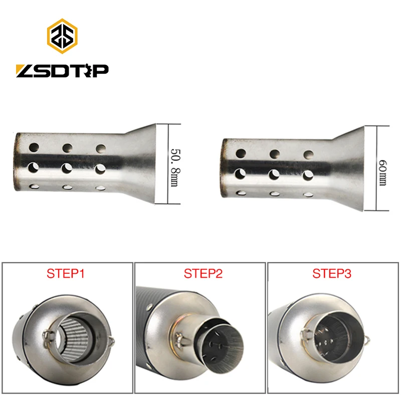 Zsdtrp Per Tubo Di Scarico 51Mm Moto Scarico Universale Db Killer Silenziatore Silenziatore Inserto Di Montaggio Db Defender Db Killer
