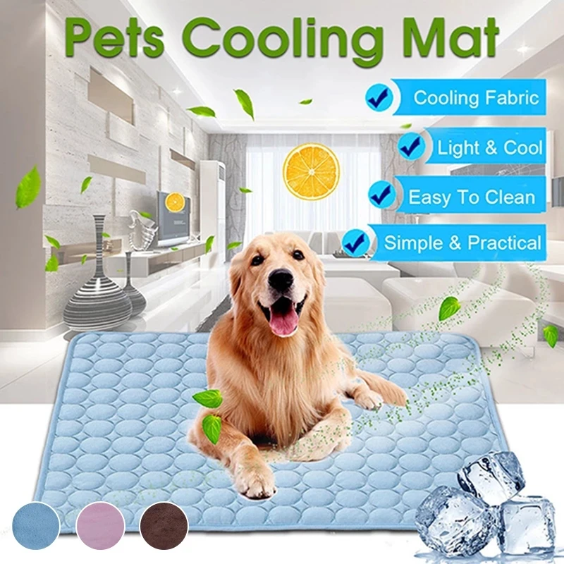 Dog Ice Silk Mat Mat Summer Cooling Cooling Cooling Cooling Ice Kennel Kennel Cat Nest Summer Pet Ice Mat