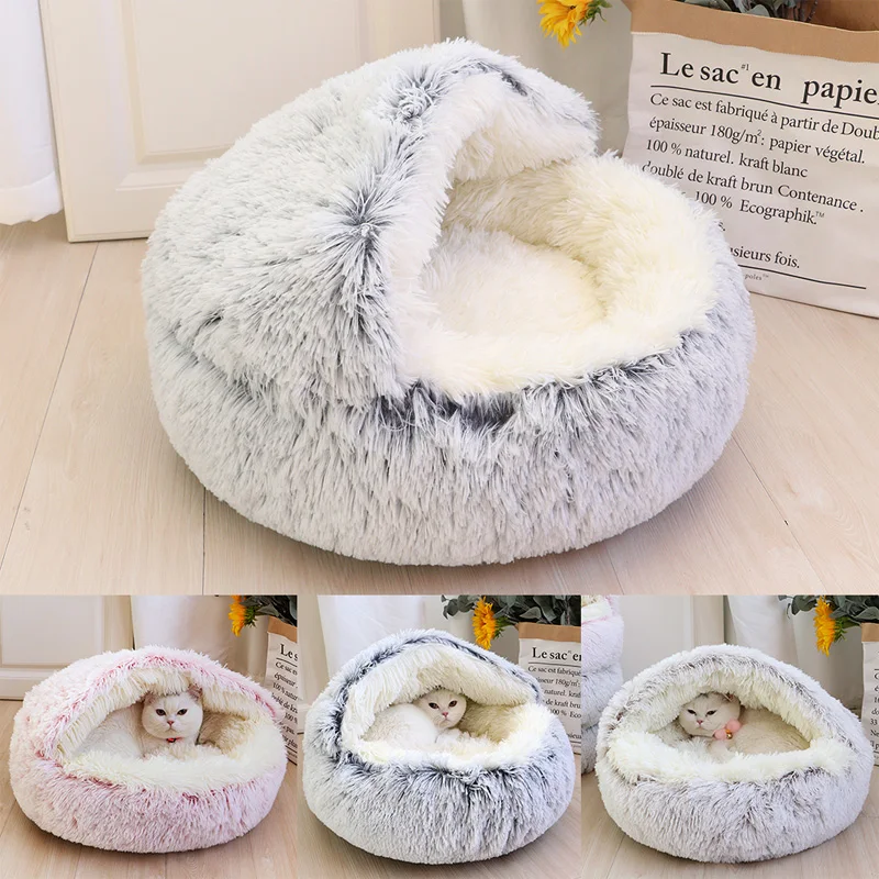 Inverno Morbido Lungo Peluche Pet Cat Warm Cat Basket Cat Sleep Bag Cat Nest Kennel Per Cani Di Piccola Taglia Cat Keep Warm Sleeping Cover