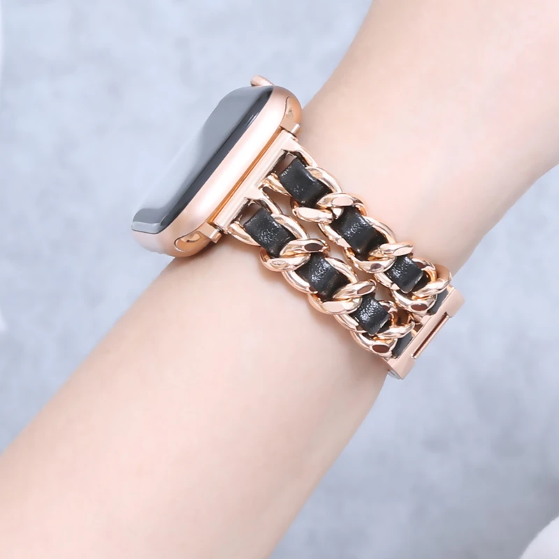 Jewelry Strap For Apple Watch Series 7 45Mm 41Mm Band Se 6 5 4 40Mm 44Mm Stainless Steel Bracelet For Iwatch 3 42Mm 38Mm Women