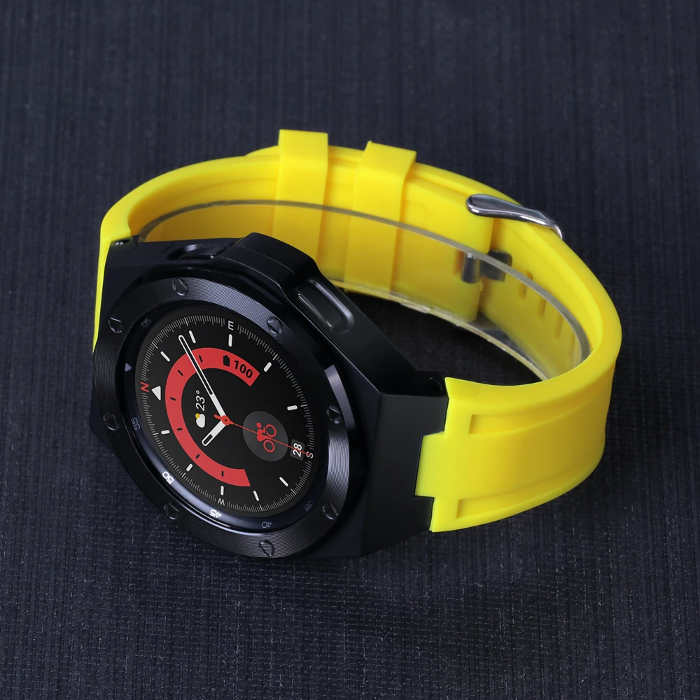 Kit Di Modifica Per Samsung Galaxy Watch 4 Classic 46Mm Bracciale In Gomma Correa Per Samsung Watch 4 Classic 46Mm Mod Kit Case