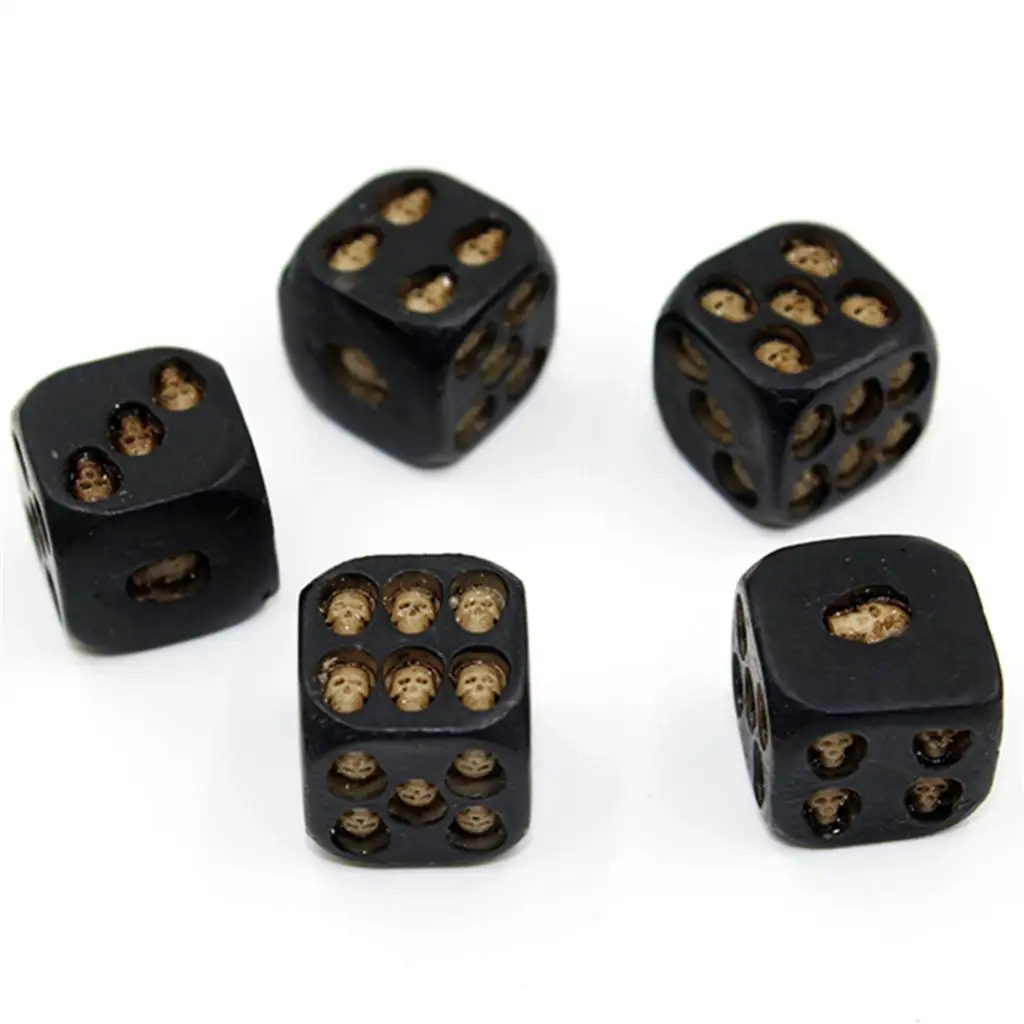 5 Pz/Set Halloween Skull Dadi Decorativi Black Skull Dadi Di Halloween Party Death Table Game Toy Death Set Di 5 18Mm