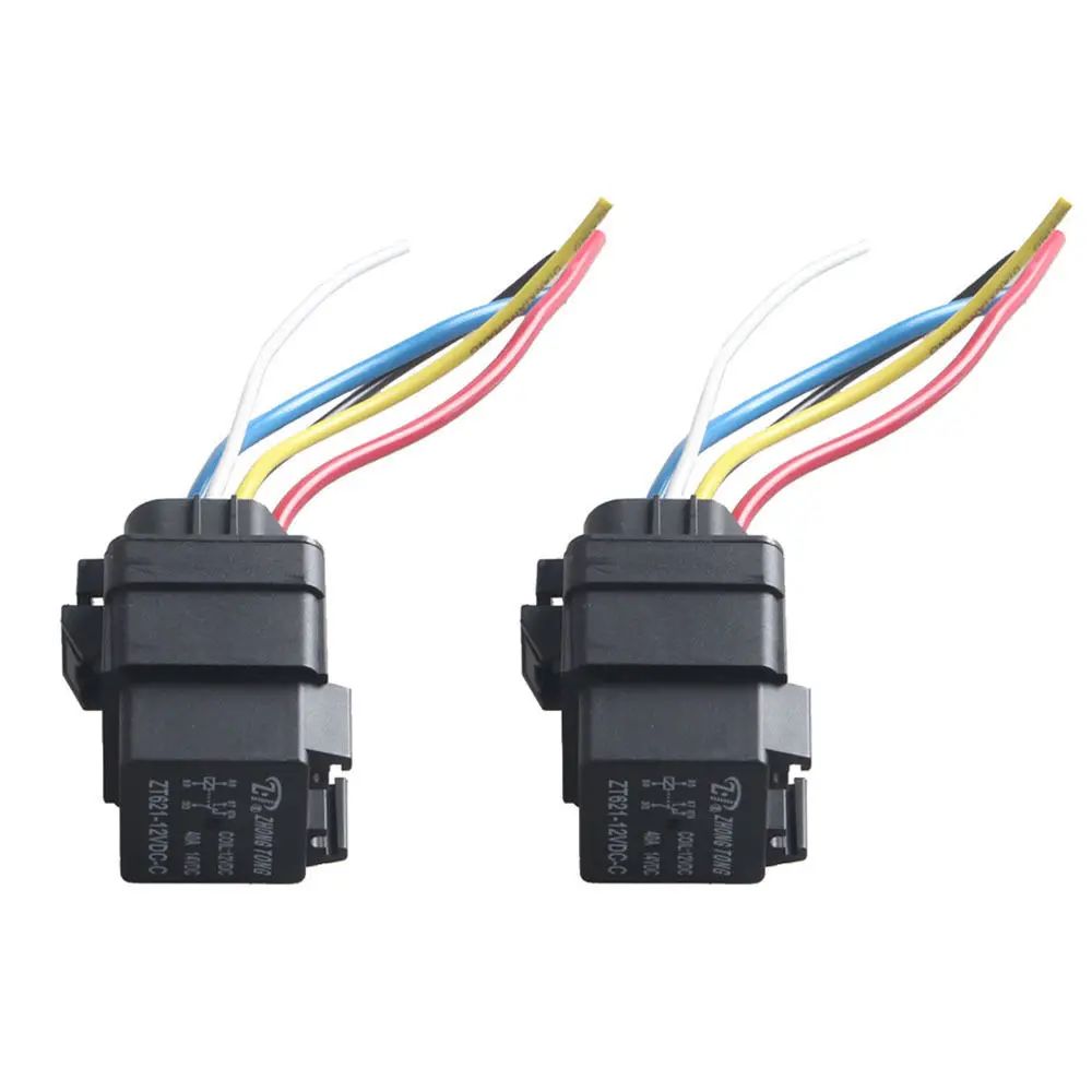 Ee Di Sostegno 2Pcs Car Truck 12V 40A Spdt Relay Socket Spina 5Pin 5 Filo Di Tenuta Impermeabile