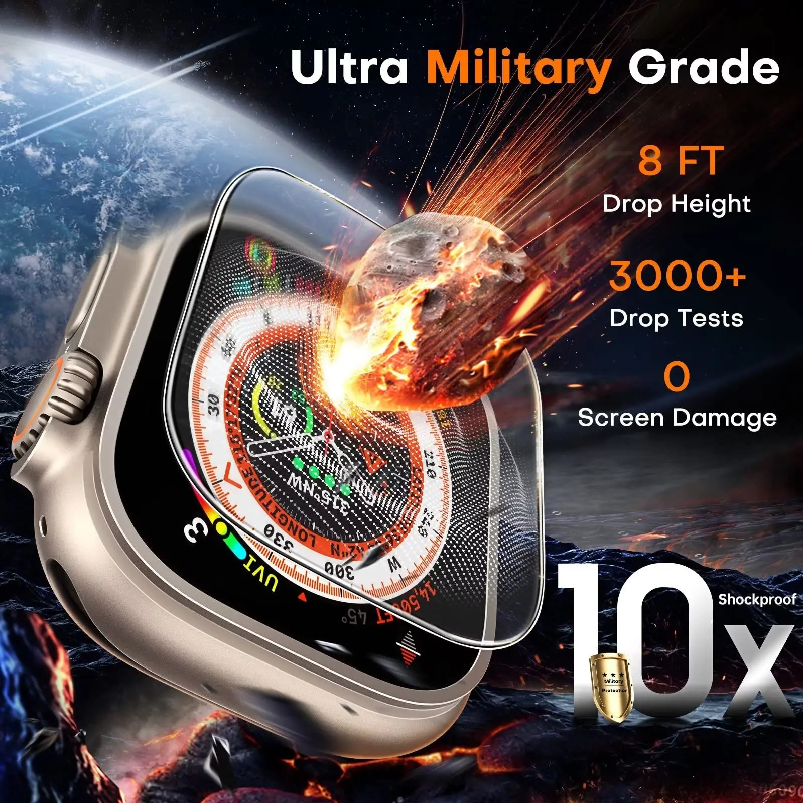 Vetro Temperato Per Apple Watch Ultra 2 49Mm Proteggi Schermo Antigraffio Per Apple Watch 8 Pro 49Mm Smartwatch