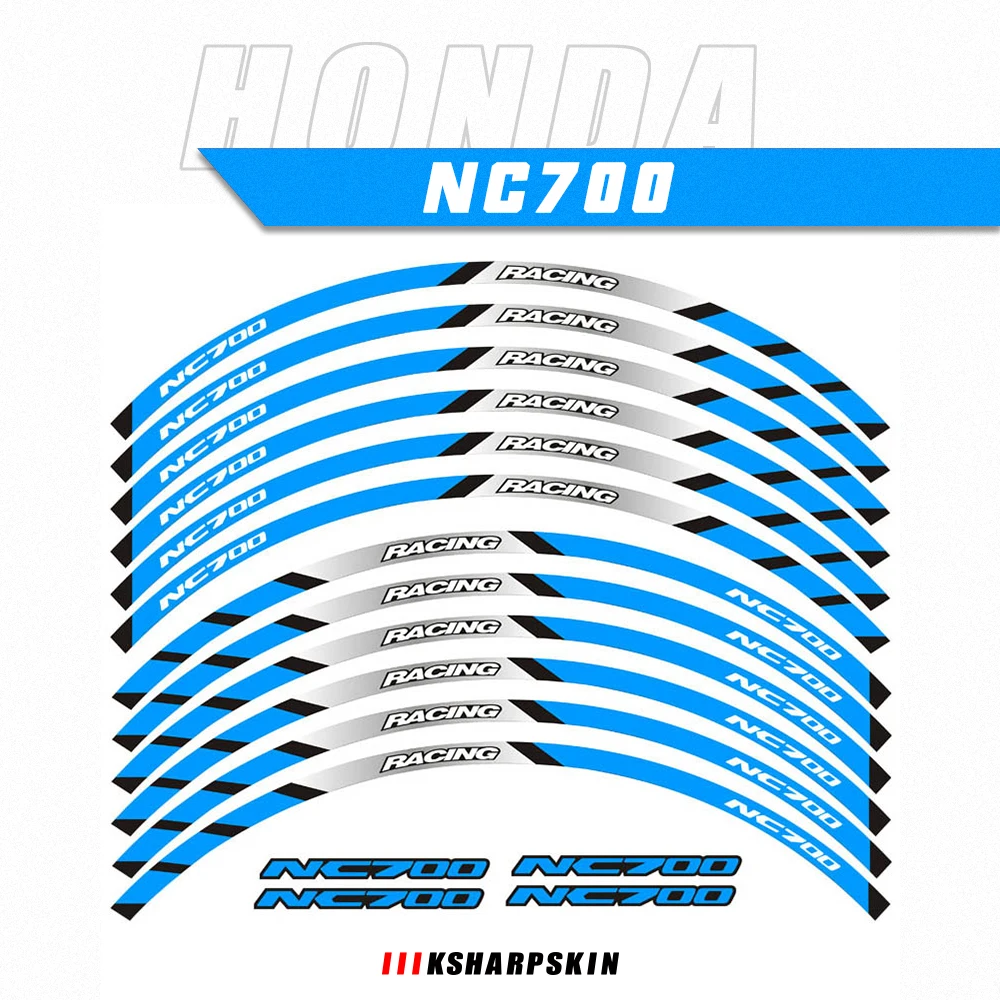 12 Strisce Moto Decalcomanie Riflettenti Ruote Moto Rim Stickers Decorazione Styling Protection Rim Sticker Per Honda Nc700 Nc700