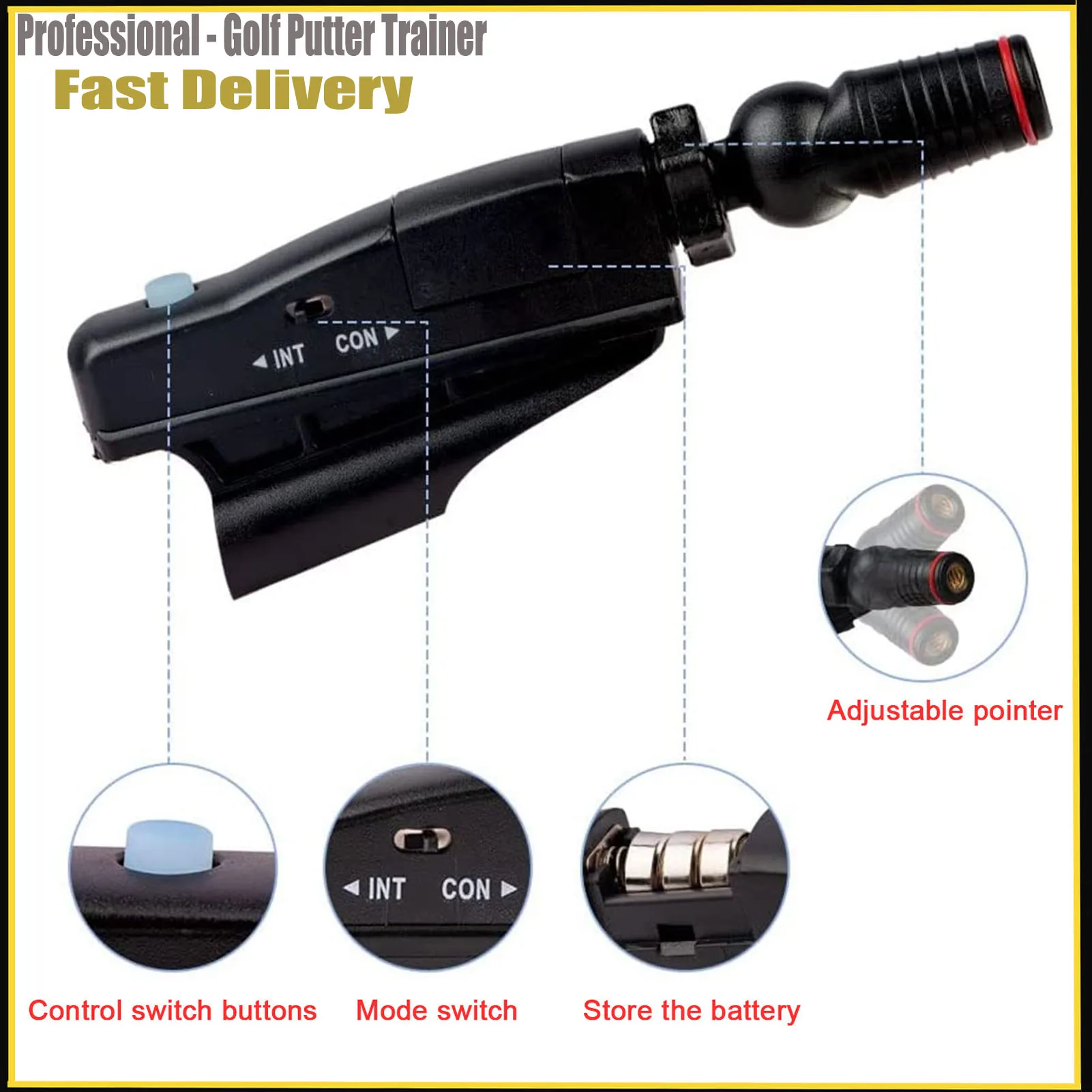 Golf Putter Laser Sight Pointer Putting Training Aids Aim Corrector Golf Practice Line Tool Putter Aim Putting Exerciser