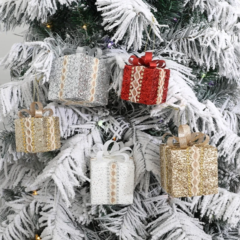 Decorazioni Per L'Albero Natale Mini Scatole Ornamenti Scatole Decorative Festive G5Ab