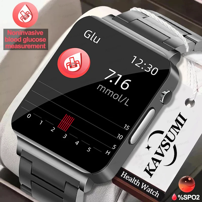 2023 New Blood Glucose Smart Watch Men Ecg Monitor Pressione Sanguigna Temperatura Corporea Sport Impermeabile Fitness Tracker Smartwatch