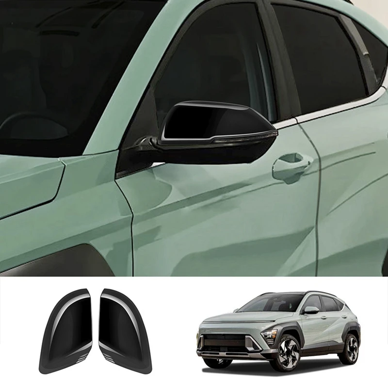 Copertura Dello Specchietto Retrovisore Dell'Auto Caps Shell Trim Frame Per Hyundai Kona 2024 + Accessori Per Il Rivestimento Dell'Auto
