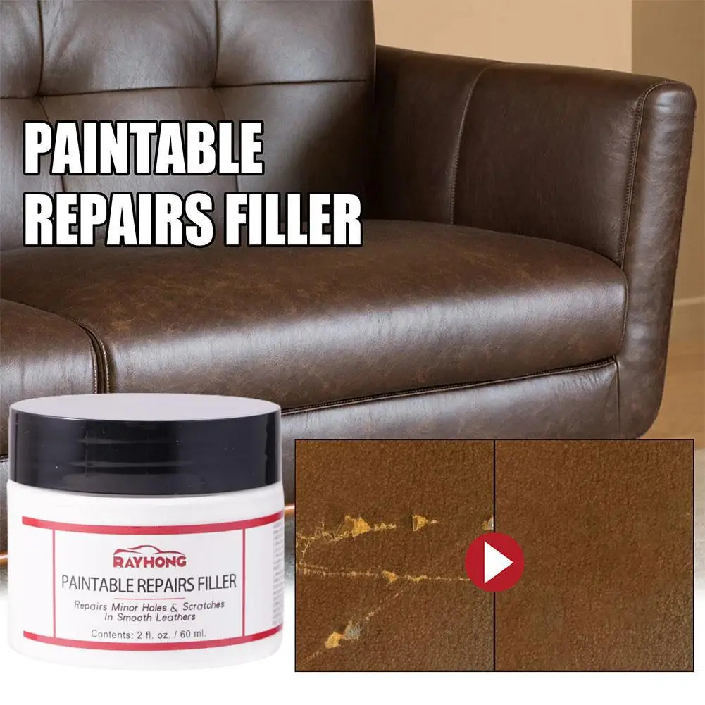 60Ml Car Home Leather Filler Repair Cream Lacrime Di Riempimento In Pelle, Fori Di Ricondizionamento Ripristino Burns Paste Crack Leather F G4W0