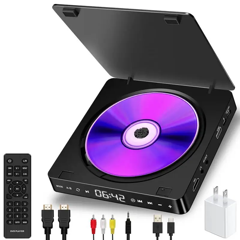 Home Lettore Video Dvd/Vcd Hd Lettore Portatile Lettore Multifunzione 1080P Mini Lettore Dvd Anti-Salto Con Telecomando