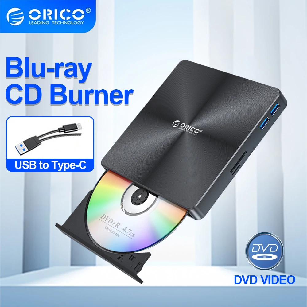 Orico 100Gb Blu-Ray Portatile Bd Lettore Cd Cd-Rom Lettore Lettore Masterizzatore Cd Per Pc Laptop Windows Blu Ray Player 4K