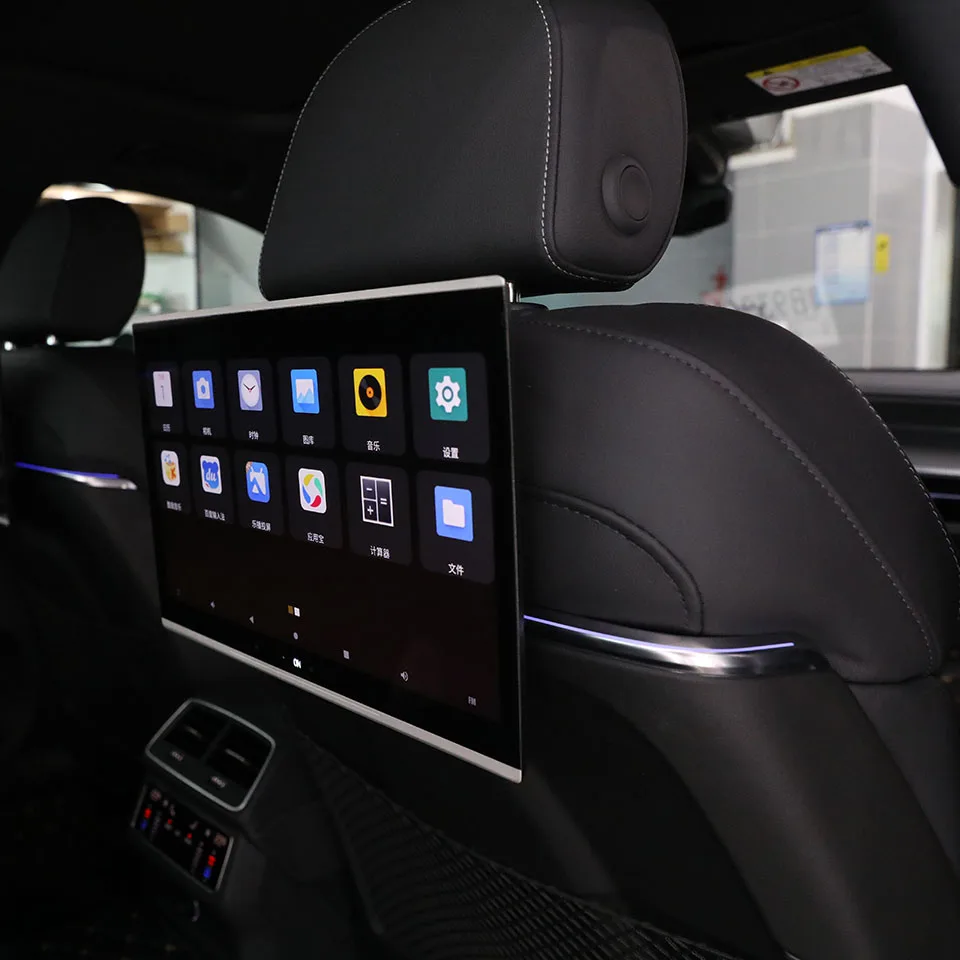 Monitor Posteriore Per Poggiatesta Per Auto Da 13.3 Pollici Per Audi Q7 Q8 Android 12.0 Lettore Video 4K Wifi Bluetooth Usb Airplay Tablet Touch Scree