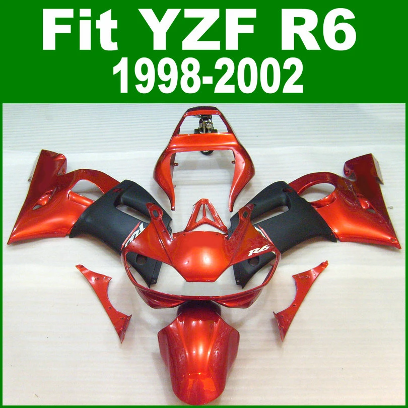 Rosso Carenature Per Yamaha R6 98 1998 2002 Top-Vendita Kit Carena (Burnt Orange) Ll06
