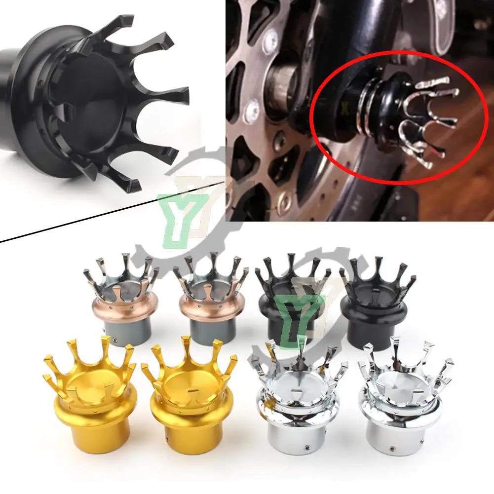 Per Harley Touring Sportster 1200 883 Xl Xg Dyna Softail Flfb Fat Boy Vrsc Trike Crown Style Assale Anteriore Cap Nut Cover Bolt Crown
